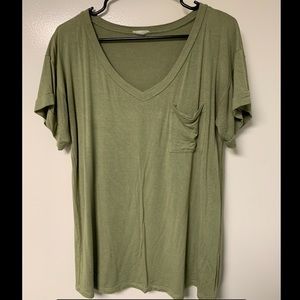E. Luna (small town boutique) Olive V-Neck T-Shirt